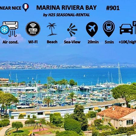 #901 Marina Riviera Bay - Studio Vue Mer Et Port Panoramique Villeneuve-Loubet Exterior foto