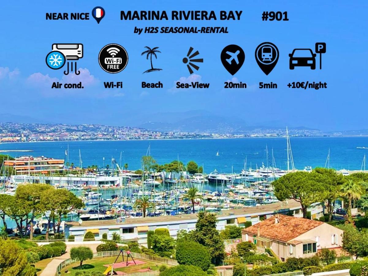 #901 Marina Riviera Bay - Studio Vue Mer Et Port Panoramique Villeneuve-Loubet Exterior foto